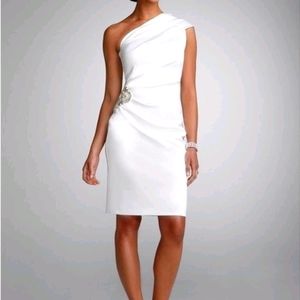 Stretch Satin One Shoulder Dress
